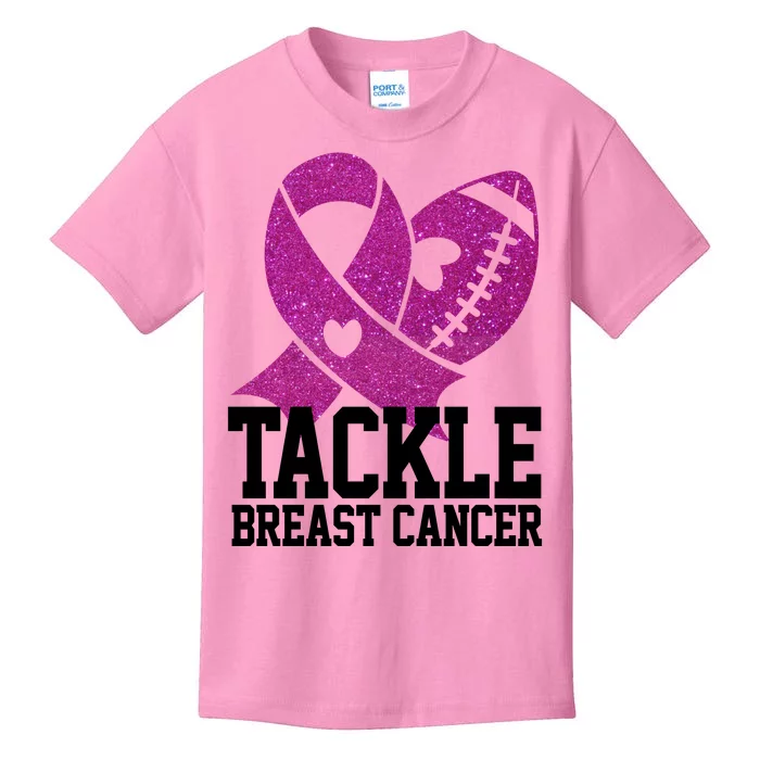 Tackle Breast Cancer Football Ribbon Kids T-Shirt