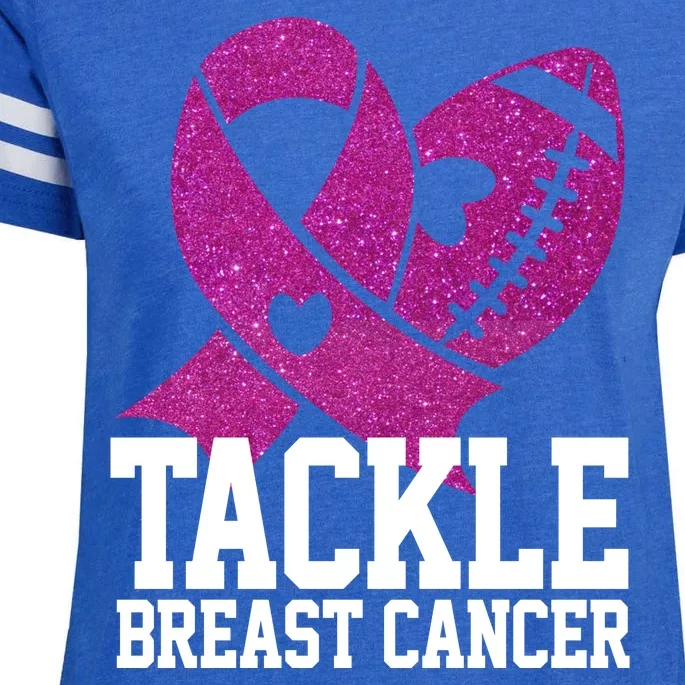 Tackle Breast Cancer Football Ribbon Enza Ladies Jersey Football T-Shirt