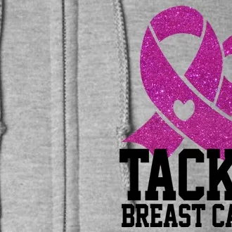 Tackle Breast Cancer Football Ribbon Full Zip Hoodie