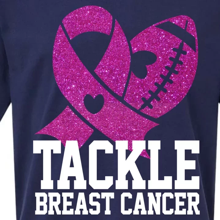 Tackle Breast Cancer Football Ribbon Sueded Cloud Jersey T-Shirt