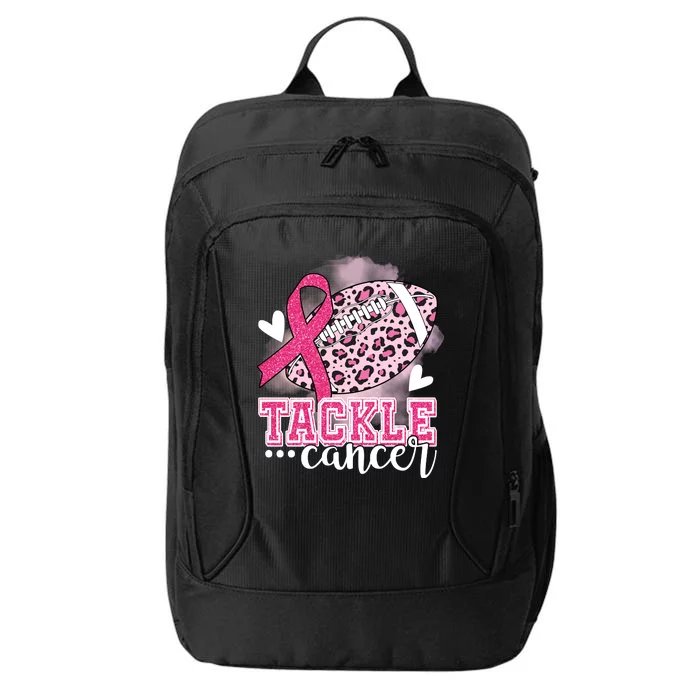 Tackle Breast Cancer Pink Ribbon Football City Backpack