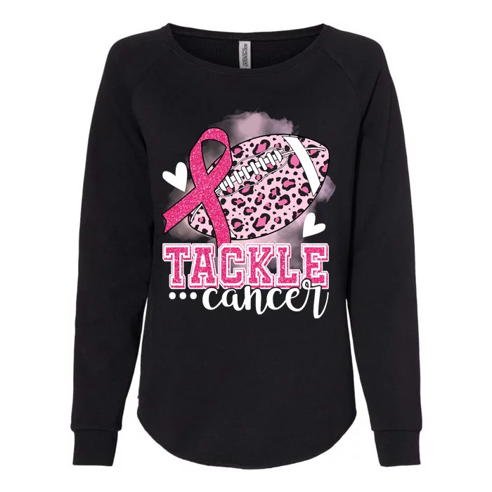 Tackle Breast Cancer Pink Ribbon Football Womens California Wash Sweatshirt