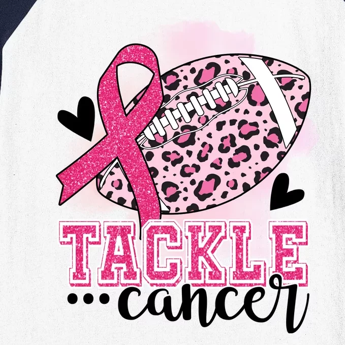 Tackle Breast Cancer Pink Ribbon Football Baseball Sleeve Shirt