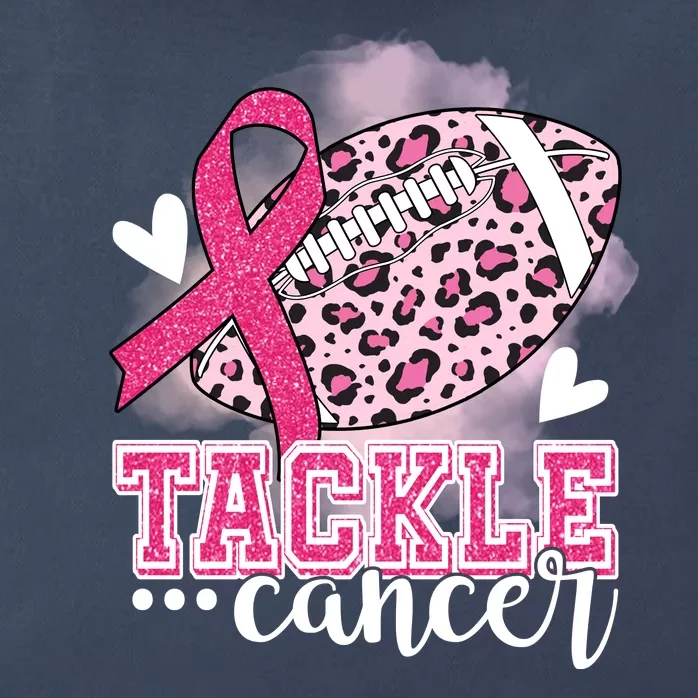 Tackle Breast Cancer Pink Ribbon Football Zip Tote Bag