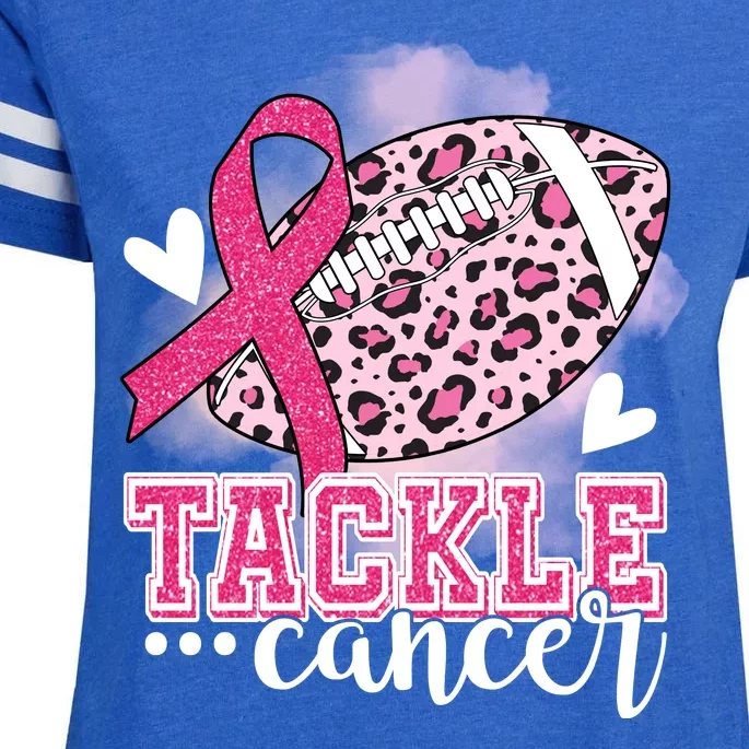 Tackle Breast Cancer Pink Ribbon Football Enza Ladies Jersey Football T-Shirt