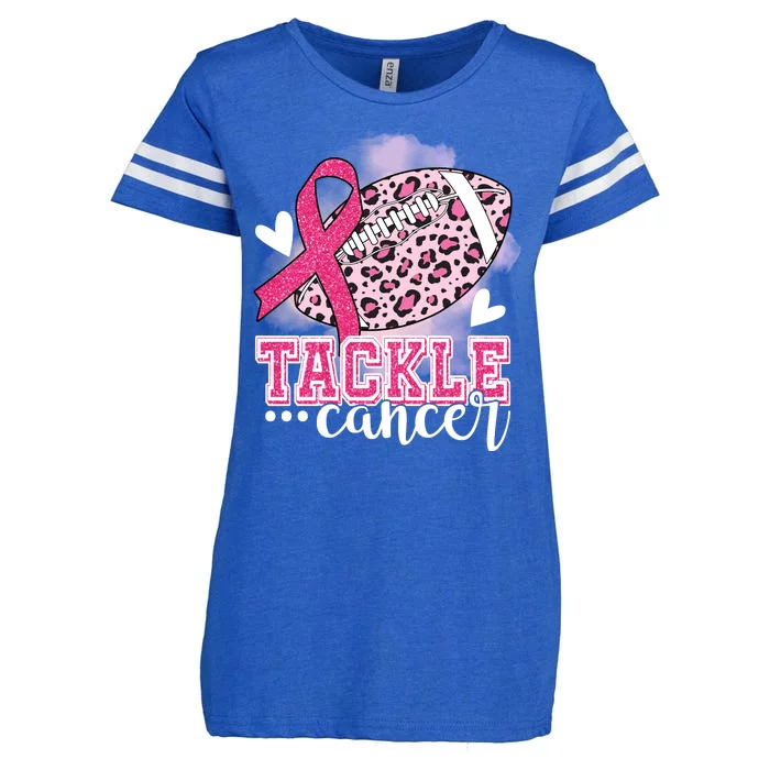 Tackle Breast Cancer Pink Ribbon Football Enza Ladies Jersey Football T-Shirt