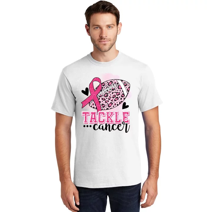 Tackle Breast Cancer Pink Ribbon Football Tall T-Shirt