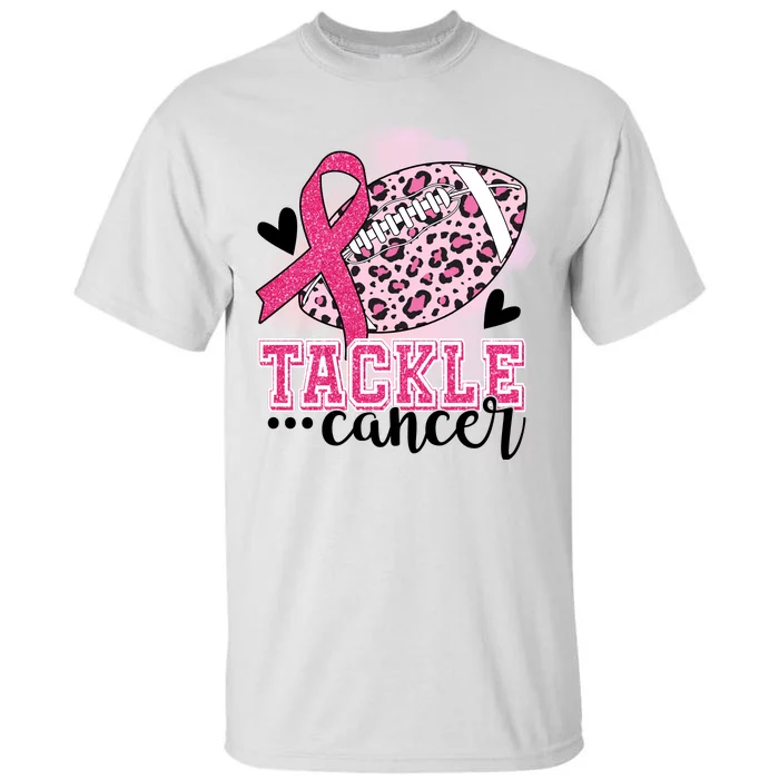 Tackle Breast Cancer Pink Ribbon Football Tall T-Shirt