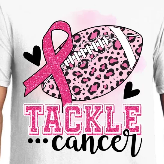 Tackle Breast Cancer Pink Ribbon Football Pajama Set