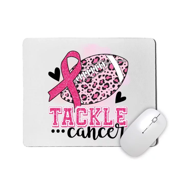 Tackle Breast Cancer Pink Ribbon Football Mousepad