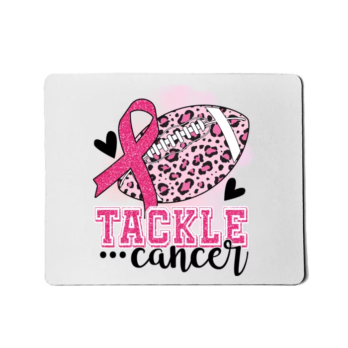 Tackle Breast Cancer Pink Ribbon Football Mousepad