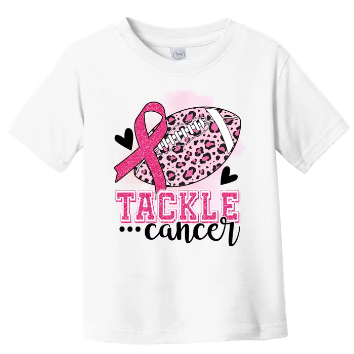 Tackle Breast Cancer Pink Ribbon Football Toddler T-Shirt