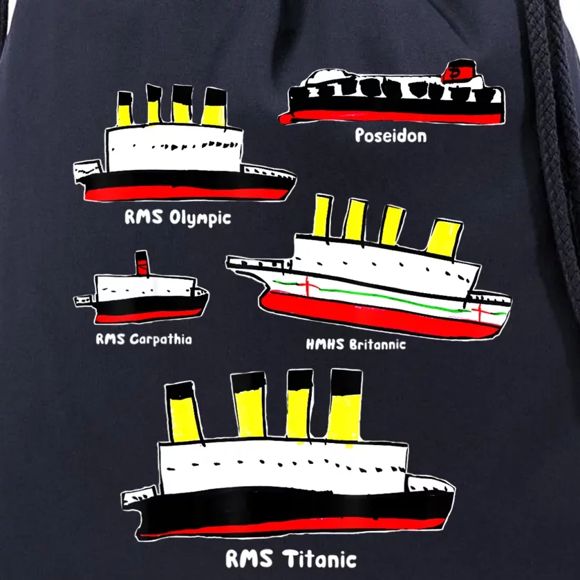 Titanic, Britanic, Carpathia, Poseidon, Titanic Drawstring Bag