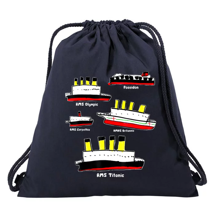 Titanic, Britanic, Carpathia, Poseidon, Titanic Drawstring Bag