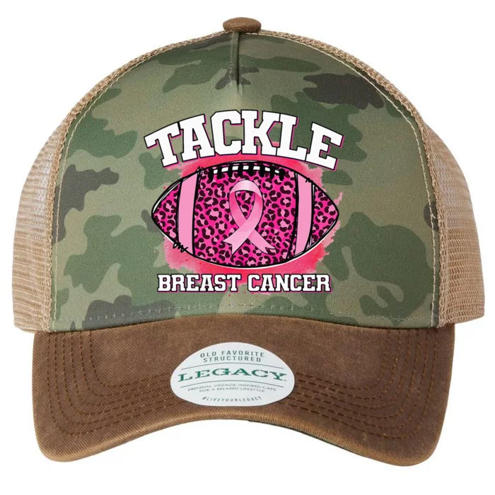 Tackle Breast Cancer Awareness Pink Football Ribbon Legacy Tie Dye Trucker Hat