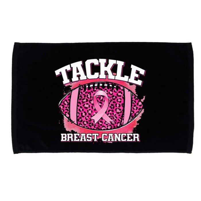 Tackle Breast Cancer Awareness Pink Football Ribbon Microfiber Hand Towel