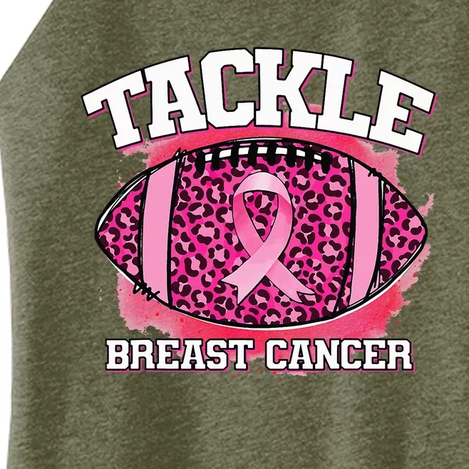 Tackle Breast Cancer Awareness Pink Football Ribbon Women’s Perfect Tri Rocker Tank