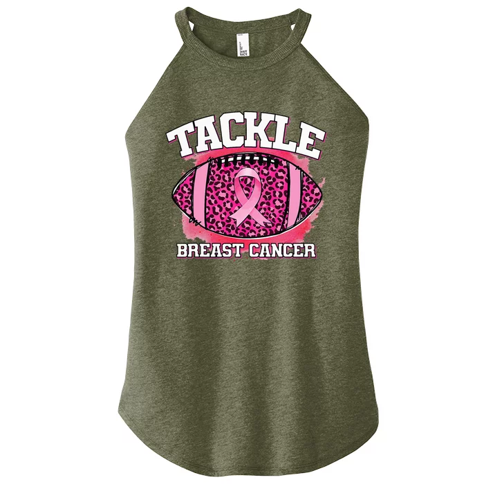 Tackle Breast Cancer Awareness Pink Football Ribbon Women’s Perfect Tri Rocker Tank