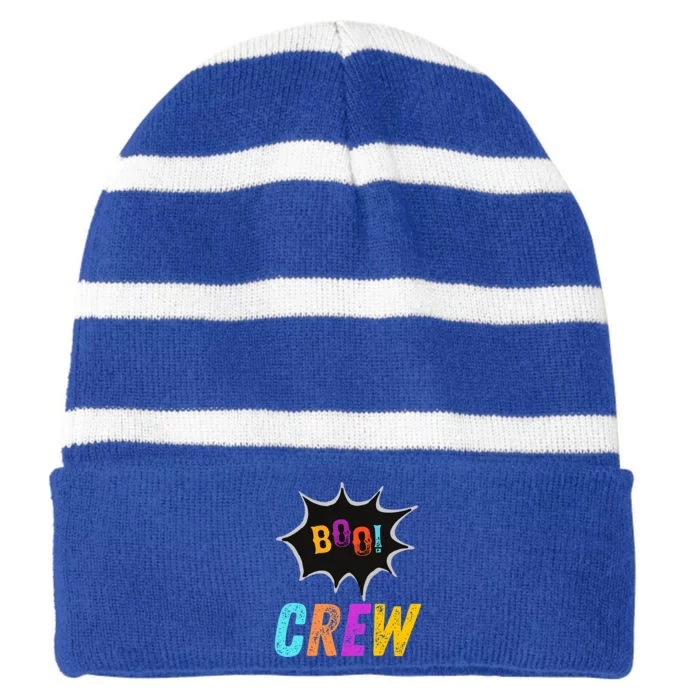 The Boo Crew Halloween Funny Friends Funny Gift Striped Beanie with Solid Band