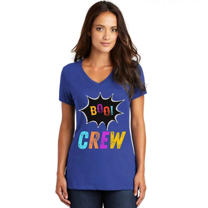 The Boo Crew Halloween Funny Friends Funny Gift Women's V-Neck T-Shirt