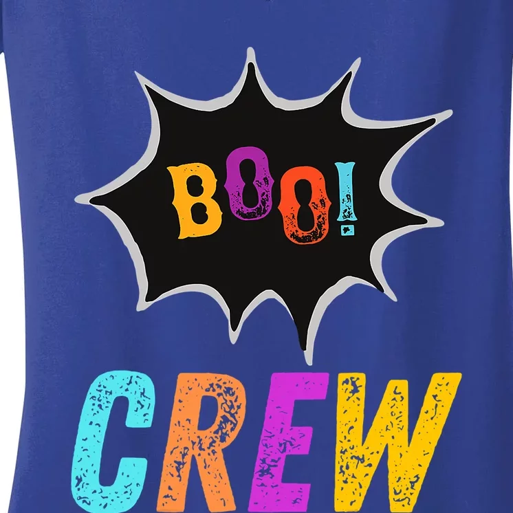 The Boo Crew Halloween Funny Friends Funny Gift Women's V-Neck T-Shirt