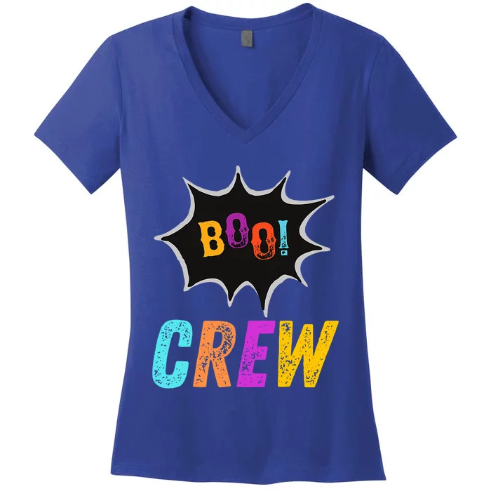 The Boo Crew Halloween Funny Friends Funny Gift Women's V-Neck T-Shirt