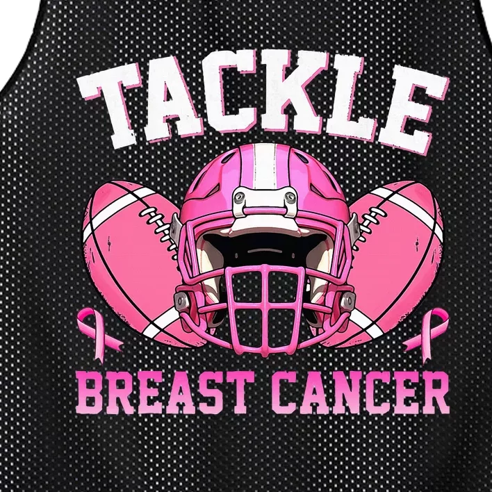 tackle breast cancer awareness pink ribbon wo Mesh Reversible Basketball Jersey Tank