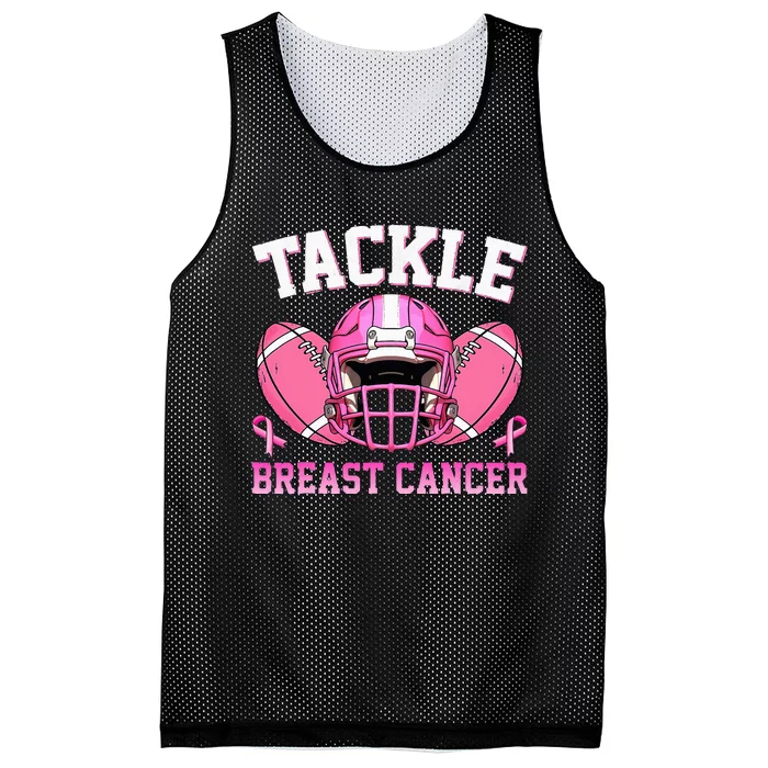 tackle breast cancer awareness pink ribbon wo Mesh Reversible Basketball Jersey Tank