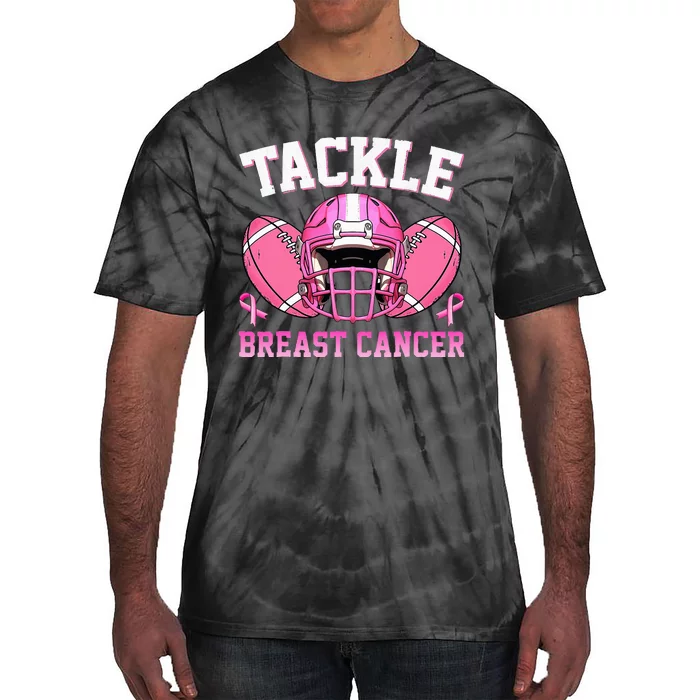 tackle breast cancer awareness pink ribbon wo Tie-Dye T-Shirt