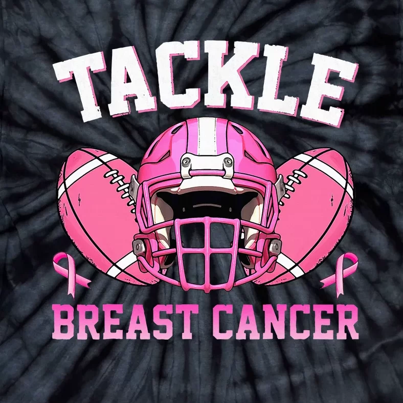 tackle breast cancer awareness pink ribbon wo Tie-Dye T-Shirt