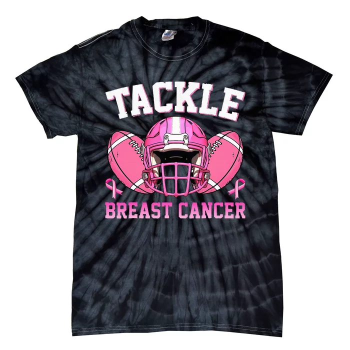 tackle breast cancer awareness pink ribbon wo Tie-Dye T-Shirt