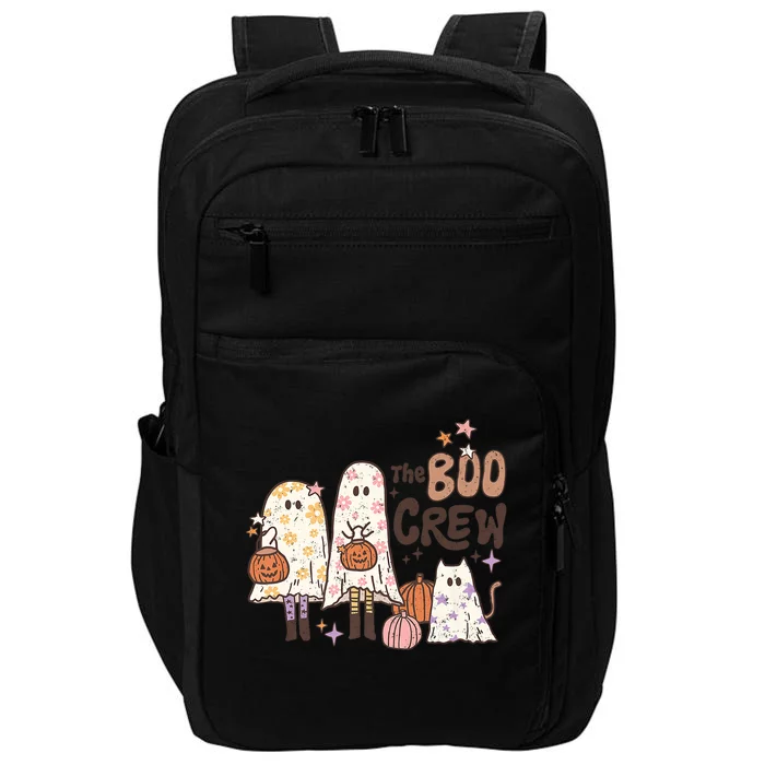 The Boo Crew Matching Retro Ghost Cat Trick Or Treat Costume Cute Gift Impact Tech Backpack