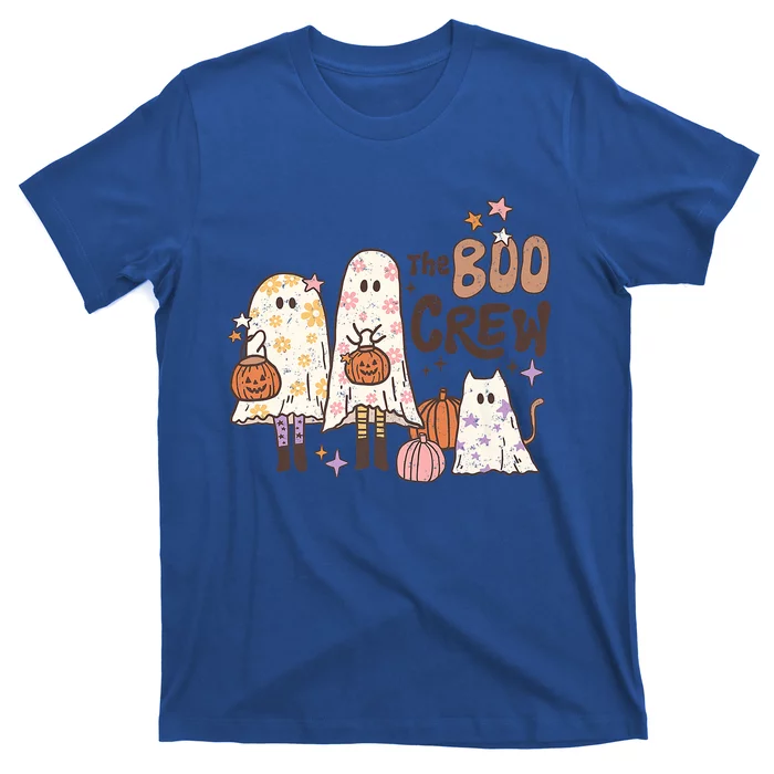 The Boo Crew Matching Retro Ghost Cat Trick Or Treat Costume Cute Gift T-Shirt