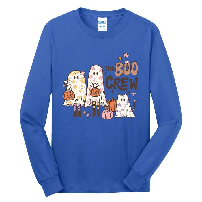 The Boo Crew Matching Retro Ghost Cat Trick Or Treat Costume Cute Gift Tall Long Sleeve T-Shirt