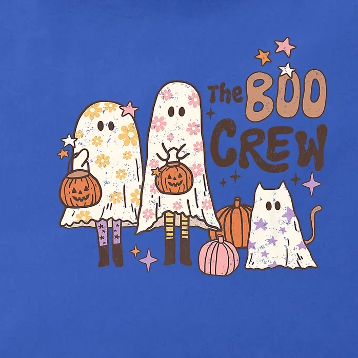 The Boo Crew Matching Retro Ghost Cat Trick Or Treat Costume Cute Gift Zip Tote Bag