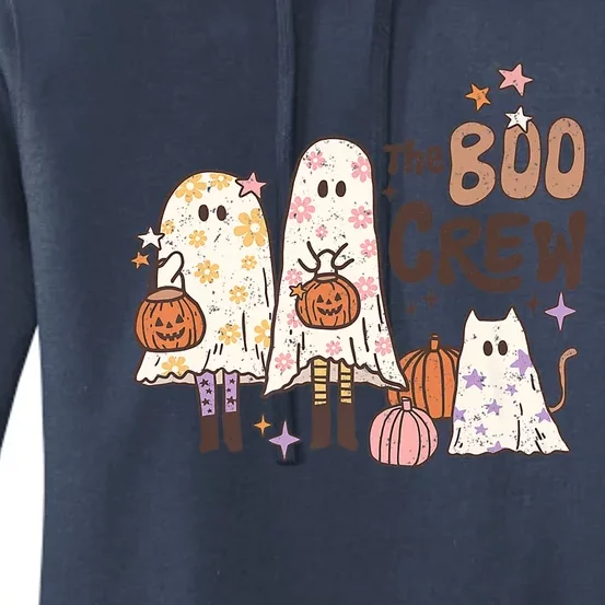 The Boo Crew Matching Retro Ghost Cat Trick Or Treat Costume Cute Gift Women's Pullover Hoodie