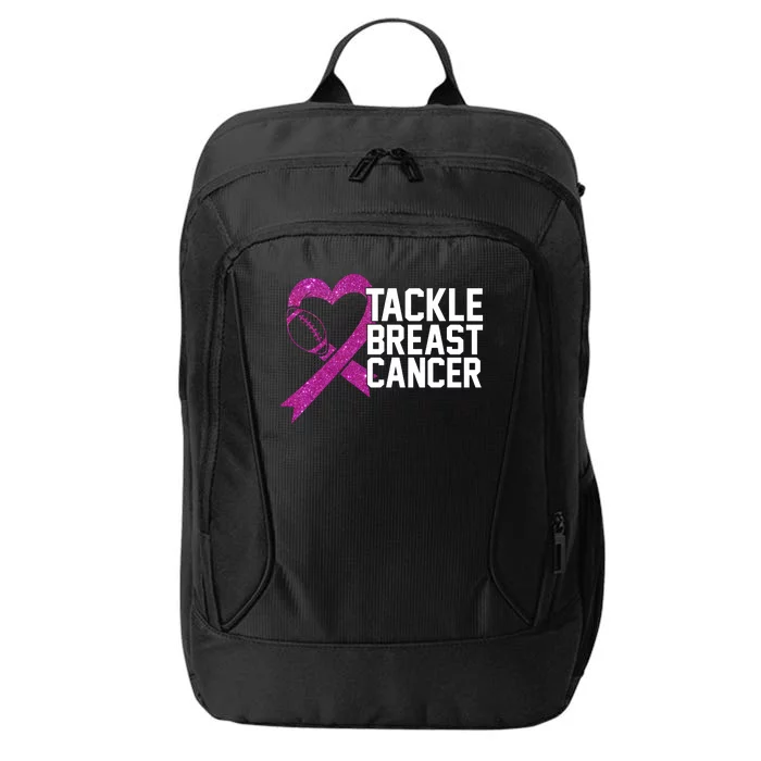 Tackle Breast Cancer Awareness Heart Football City Backpack