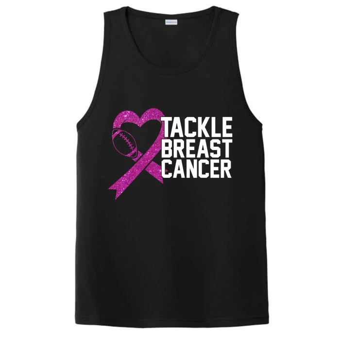 Tackle Breast Cancer Awareness Heart Football Performance Tank