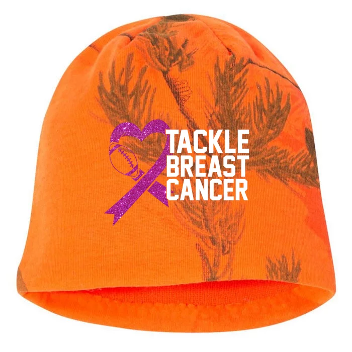 Tackle Breast Cancer Awareness Heart Football Kati - Camo Knit Beanie