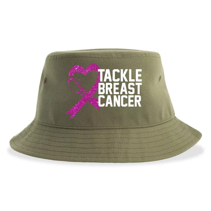 Tackle Breast Cancer Awareness Heart Football Sustainable Bucket Hat