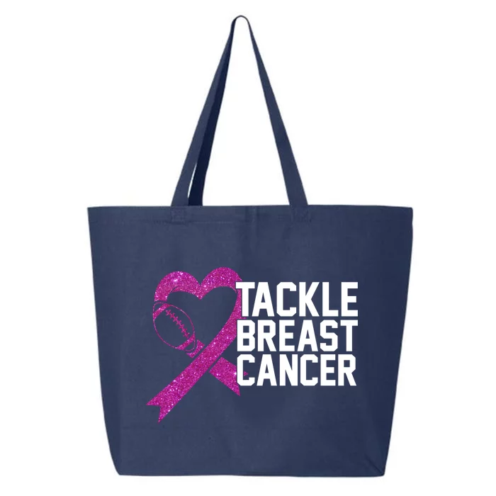 Tackle Breast Cancer Awareness Heart Football 25L Jumbo Tote