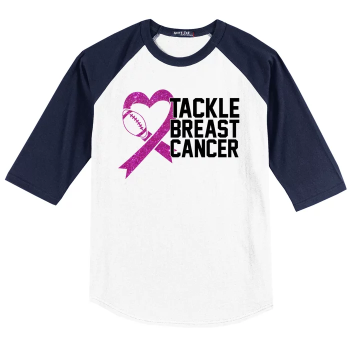 Tackle Breast Cancer Awareness Heart Football Baseball Sleeve Shirt