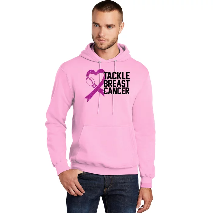 Tackle Breast Cancer Awareness Heart Football Hoodie