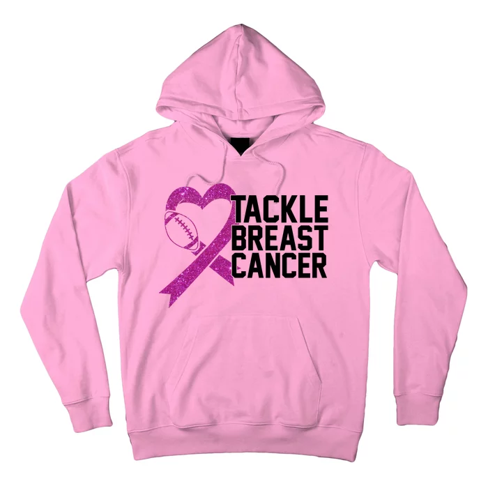 Tackle Breast Cancer Awareness Heart Football Hoodie