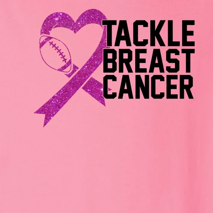 Tackle Breast Cancer Awareness Heart Football Toddler Long Sleeve Shirt