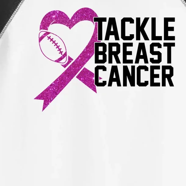 Tackle Breast Cancer Awareness Heart Football Toddler Fine Jersey T-Shirt