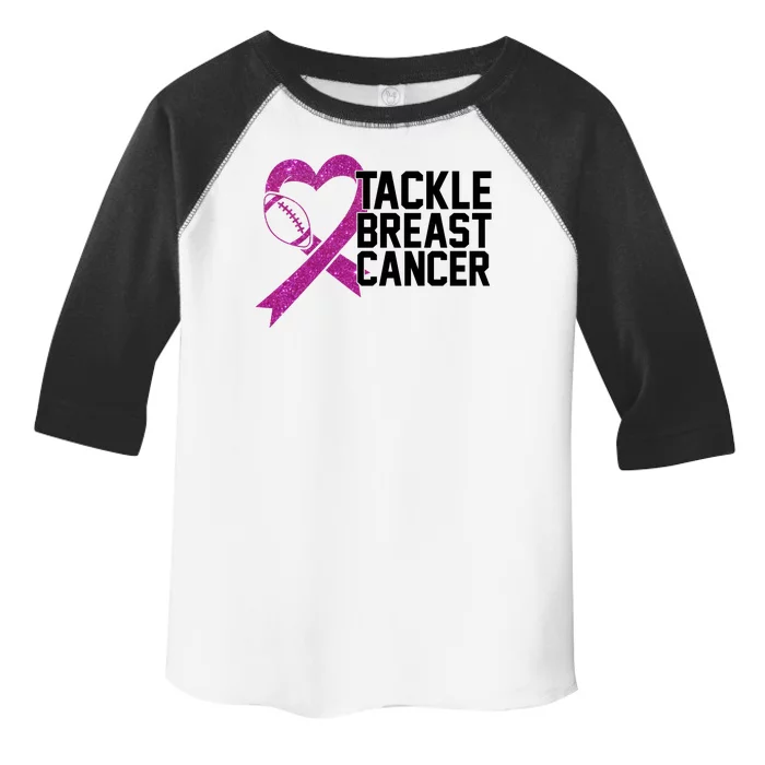 Tackle Breast Cancer Awareness Heart Football Toddler Fine Jersey T-Shirt