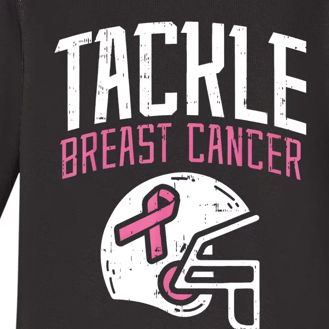 Tackle Breast Cancer Awareness Month Baby Long Sleeve Bodysuit