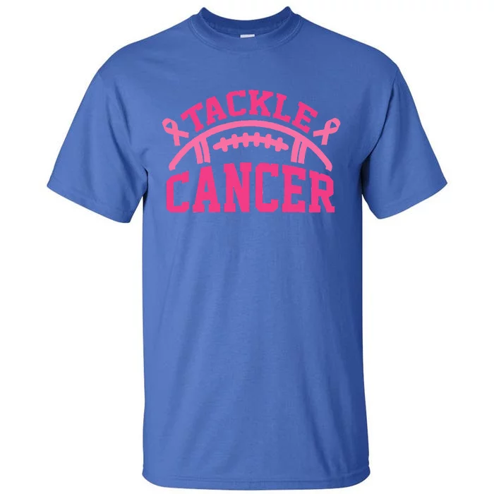 Tackle Breast Cancer Awareness Football Pink Ribbon Tall T-Shirt