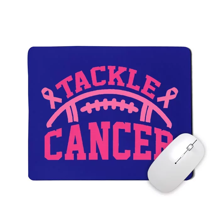 Tackle Breast Cancer Awareness Football Pink Ribbon Mousepad